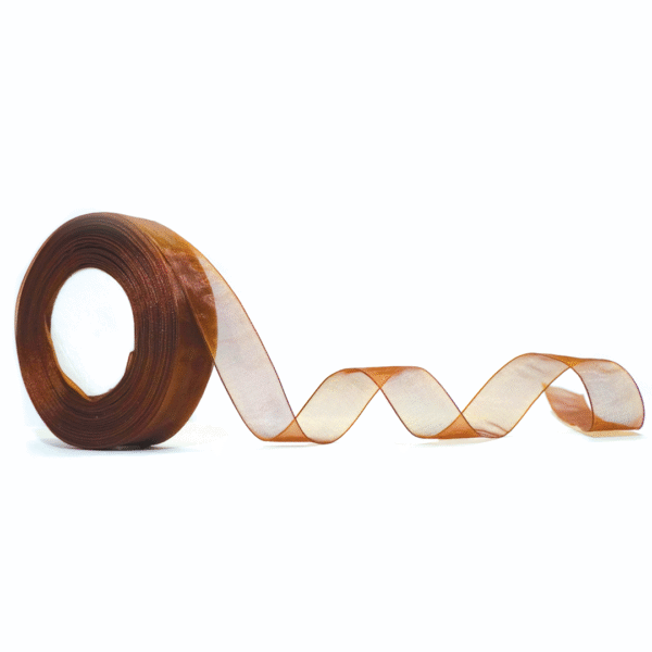 Brown | Organza Ribbon | 1 inch | 50 MTR