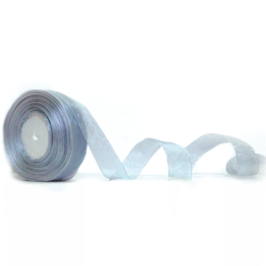 Grey | Organza Ribbon | 1 inch | 50 MTR