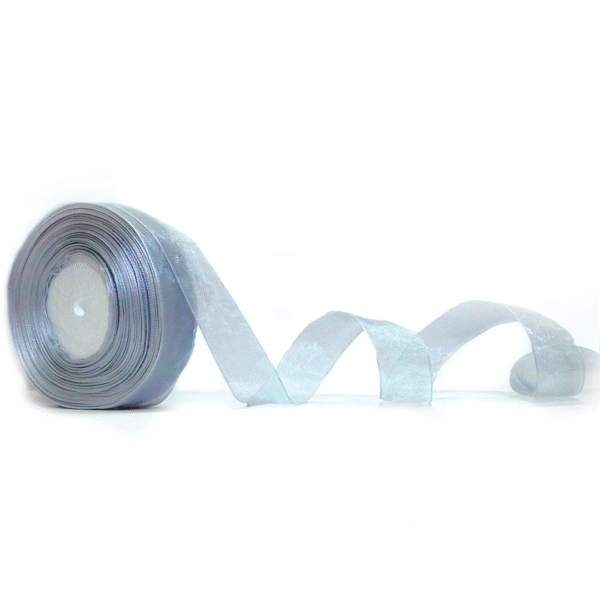 Grey | Organza Ribbon | 1 inch | 50 MTR