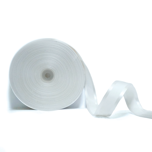 White | Satin - Grosgrain - Satin | 1 inch | 91 MTR