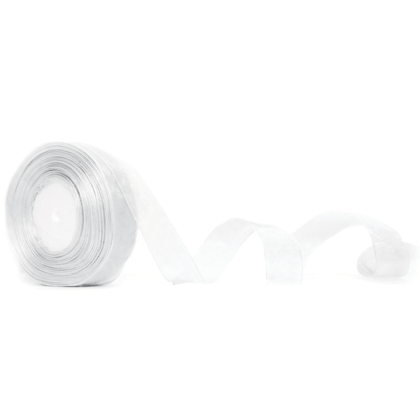 White | Organza Ribbon | 1 inch | 100 MTR